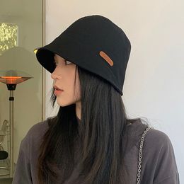 Soild Color Foldable Fisherman Hats New Japanese Women Bucket Hat Fashion Cotton Female Sun Protect Basin Cap Gorras Para Mujer