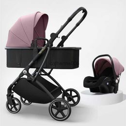 2023 NEW Baby stroller 3in1 baby carriage Folding shock absorption carriers strollers High view baby cars Foldable stroller L230625