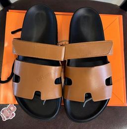 designer Slippers slide Beach Classic Flat Sandals Luxury Summer Lady Leather Flip Flops Top Quality Men Women