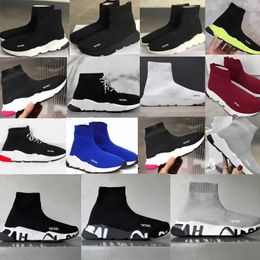 Mode Männer Designer Fly Knit Socken Sneakers Plattform Freizeitschuhe Trainer Paar Sneakers Socke Walking 1.02.0 Plateaustiefel Laufen mit Box NO017A