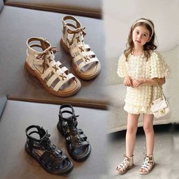 Sneakers Girls Roman Sandals 2023 summer new children's Princess sandals Student little girls beach shoesHKD230701