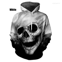 Men's Hoodies Gothic Fashion Causal Hooded Sweatshirts Cool Skull 3D Printed Hoodie Men Women Tops Loose Pullover