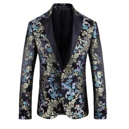 Moda Slim Fit Blazer Uomo 2020 Nuovo arrivo Mens Dragon ricamo Blazer floreali Floral Prom Dress Blazers Matrimonio elegante Blaze306C