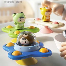 3Pcs/Set Baby Toys Suction Cup Spinner Toys For Toddlers Hand Fidget Sensory Toys Stress Relief Educational Rotating Rattles L230518