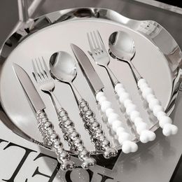 Dinnerware Sets 2/3pcs Stainless Steel Flatware Cutlery Set Knife Spoon Fork With Ceramic Handle Home Restaurant Western Eatting