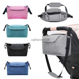 Pram Stroller Organizer Bag Diaper Bags Nursing Stroller Bag Stroller Accessories Stroller Cup Holder Cover With Shoulder Straps L230625