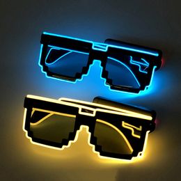 Other Event Party Supplies Cool EL Luminous Glasses Mosaic Trampody Nightlight LED sunglasses KTV Bar Atmosphere Concert Creativity 230630