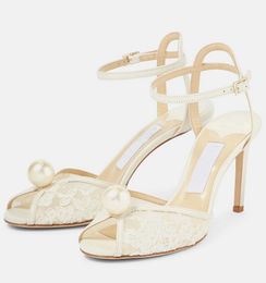 Sposa Matrimonio Sacora Sandali Scarpe Donna Bianco Perla Taglio a V Punta aperta Tacchi a spillo Décolleté Floaty Abito da sposa da sposa Sandali da donna EU35-43, con scatola