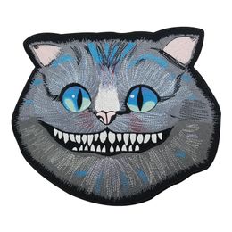 Cheshire Cat Large Embroidered Patch Iron On Big Size for Full Back of Jacket Rider Biker Patch 306e