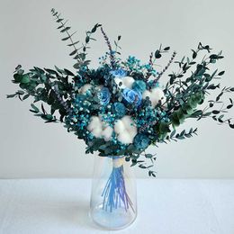 Dried Flowers Eternal Real Roses Bouquet Wedding Natural Flower Home Decoration Luxury Arrangement Table