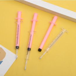 Pens 36 pcs/lot Kawaii Syringe Gel Pen Cute 0.5mm Black Ink Pen Gift Stationery Office School Supplies wholesale