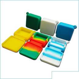 Storage Boxes Bins Nonstick Wax Containers 9Ml Siamese Box Sile Container Jars Jar Oil Holder For Vaporiz Dhk5A