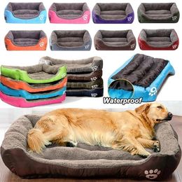 Boxes Large Pet Cat Dog Bed Warm Cozy Dog House Soft Fleece Nest Dog Baskets House Mat Autumn Winter Waterproof Kennel