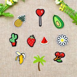 10 PCS Fruit and Plant Embroidered Patches for Clothing Iron on Transfer Applique Patch for Bags Jeans DIY Sew on Embroidery Stick229l