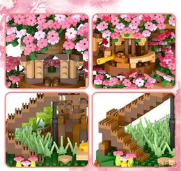 Blocks 2008PCS Cherry Bonsai Tree Building Sets for Girls and Boys Mini Building Blocks of Cherry Blossom Bonsai Tree kit Mini R230701