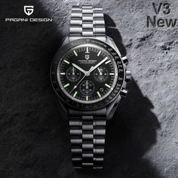 Relógios de pulso PAGANI DESIGN Relógios masculinos de luxo Relógios de quartzo masculinos Automático Data Velocidade Cronógrafo Safira Espelho Relógio de pulso 230630