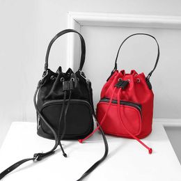 Shoulder Bags Luxury Handbag Women Designer Nylon Crossbody Vintage Drawstring Bucket Messenger Laides Totes Mini 230426