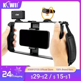 Monopods Cellphone Cage Hand Grip Vlog Shooting Mobile Filmmaking Case Phone Video Stabiliser Handheld Tripod Mount Smartphone Video Rig