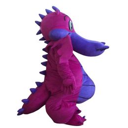 2018 Discount factory Big Purple Dragon Mascot Costume Fancy Dress Adult Size241V