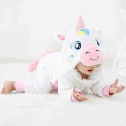 2023 Baby Boy Girls Jumpsuit Flannel Kigurumi Onesie Infant Bebe Romper Boys Clothes Toddler Infant Cute Animal Costumes L230625