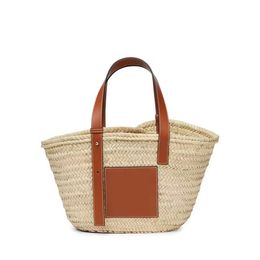 Straw Bag European and American Water Grass Woven Handbag Beach Holiday Photo Bag Vegetable Basket Women's Bag