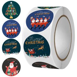 Adhesive Stickers Cartoon Christmas Theme Gift Label Sticker One Roll 500P Delivery Art Supplies ThankYouStickers Cute 230630