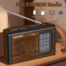 Radio Retro Fm/sw/mw Radio Reciver Portable Full Band Radio Loudspeaker Mp3 Music Player Support Usb Tf Card Play Dc/ac Power Supply