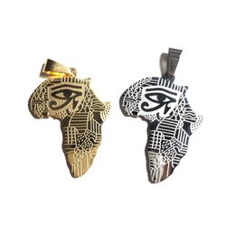 Bracelets 5pcs Stainless Steel Made Egyptian Eyes of Horus Africa Map Charm Pendant Girl Bracelet Necklace Making Goldplated Jewellery Bulk