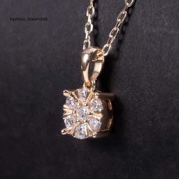 SU205 Abiding Fine Gold Jewellery CVD/HPHT/Masonite Diamond 9K 10K 14K 18K Solid Gold 0.5CT Cluster Natural Diamond Beads Necklace