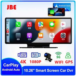 DVRs 4K 1026" Car DVR GPS WiFi Recorder Carplay Android Auto Centre Console Mirror 38402160P FHD Rear Lens Video Dash Cam AUXHKD230701