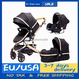 3 In 1 Stroller Baby Stroller Multifunctional High Landscape Portable Aluminum Frame CPC Safety Baby Carriage Free Shipping L230625