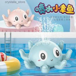 Summer Baby Bathroom Automatic Water Spray Small Octopus Connected To Water Pipe Sprinkling Octopus Outdoor Water Toys L230518