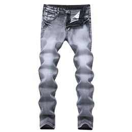 Men's Jeans Fashion Denim Slim Male Distressed Jeans Grey Men Skinny Jeans Streetwear Vintage Mens Clothing drop320u