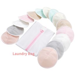 Breast Pad 6PCS Bamboo Fiber Nursing Pads Washable Breast Pads Ultra Absorbent Anti Overflow Breast Pads Reusable Pads with Laundry Bag 230701