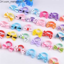 Hair Accessories 10Pcs Baby Girls Bow Hair Ring Rope Elastic Rubber Bands Accessories for Kids Tie tail Holder Headdress 220610 Z230701