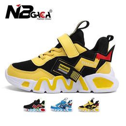 Sneakers Cartoon Kids Shoes for Boys Mesh Sneakers Children Casual Sport Little Boy Running Tenis Yellow School Student Shoes 2023HKD230701