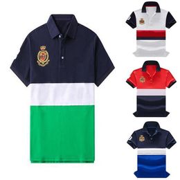 Men's Polos 2023 Summer English Cotton Short Sleeve Lapel Fashion Casual Classic Embroidered Badge Polo Shirt 230630