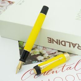 Pens Jinhao 100 Centennial Yellow Resin Fountain Pen Arrow Clip EF/F/M/Bent Nib with Converter Writing Business Office Gift Ink Pen