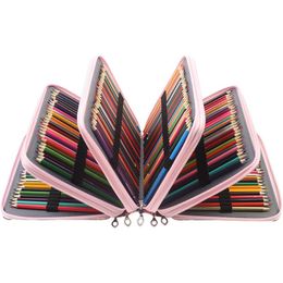 Bags 250 Slots Colored Pencil Case Organizer With Zipper Large Capacity Pen Holder Bag For Student Or Artist