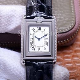 Top elegante relógio de quartzo feminino prata mostrador strass bisel casual pulseira de couro relógio de pulso clássico especial design reversível senhoras vestido relógio 150a