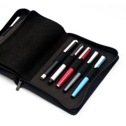 Bags KACO Pen Pouch Pencil Case Bag Available for 10 Fountain Pen / Rollerball Pen Case Holder Storage Organiser Bag Black Waterproof