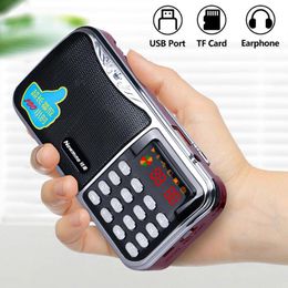 Connectors Portable Radio Mini Fm Radio Receiver Loud Volume Speaker Mp3 Player with Lcd Display Tf Card/u Disk/headphones Slot for Elder