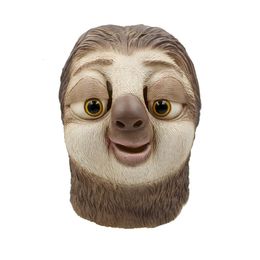 Party Masks Sloth Latex Mask Sloth Mask Nick Wilde Latex Full Head Animal Mask XMAS Party Cosplay Costume Prop Accessories Toy Gift 230630