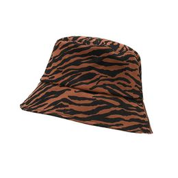 New Arrivals Women Fashion Hat Japanese Retro Striped Fisherman Hat Female Zebra Fashion Sunscreen Bucket Hat