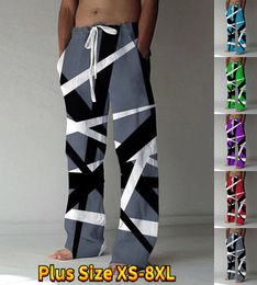 Men's Pants Patchwork Colour Print Pattern Daily Outside Take Casual Trousers Elastic Loose Men XS 8XL 230630