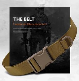 Belts Army Style Combat Belts Quick Release Tactical Belt Fashion Black Men Canvas Military Waistband Outdoor Hunting Cycling 125cm 230630