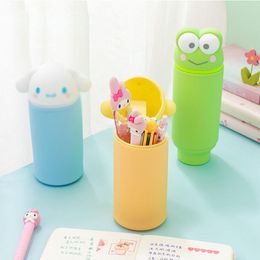 Carrier 4 pcs/lot Kawaii Dog Silicone Pencil Case Box Cute Waterproof Stationery Pouch Pen holder Bag School Office Supplies Kids Gift
