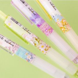 Pens 36 pcs/lot Kawaii Flower Press Gel Pen Set Cute 0.5 mm black Ink Signature Pens Promotional Gift Stationery School Supplies