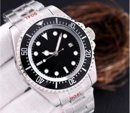 luxury mens watches 44mm ceramic bezel black dial 126660 mechanical automatic silver stainless steel bracelet fashion original box paper
