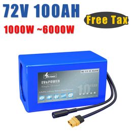 72V 20Ah 30Ah 40Ah 100Ah battery pack 3000W 6000W High Power 84V electric bike motor electric scooter ebike battery with BMS